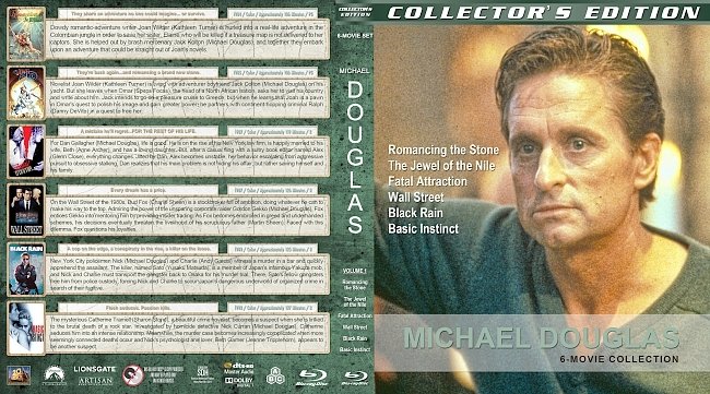 Michael Douglas 6-Movie Collection (1984-1992) R1 Custom Blu-Ray Cover 