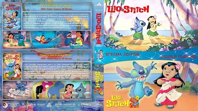 Lilo & Stitch Double Feature (2002-2005) R1 Custom Blu-Ray Cover 