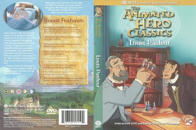 Animated Hero Classics Louis Pasteur (2005) R1 DVD Cover 