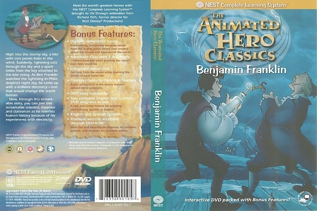 Animated Hero Classics Benjamin Franklin (2005) R1 DVD Cover 