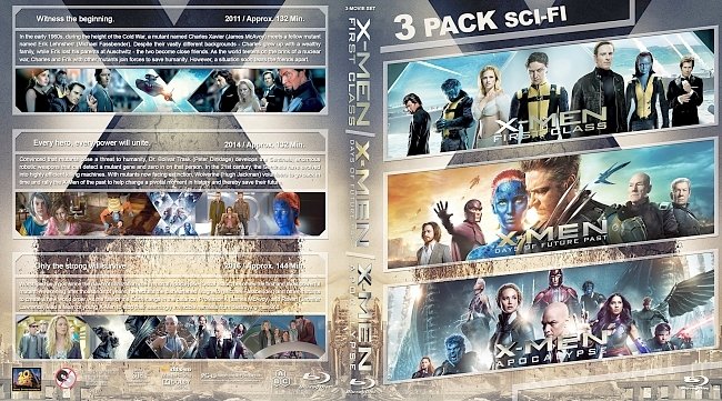 X-Men Triple Feature (2011-2016) R1 Custom Blu-Ray Cover 