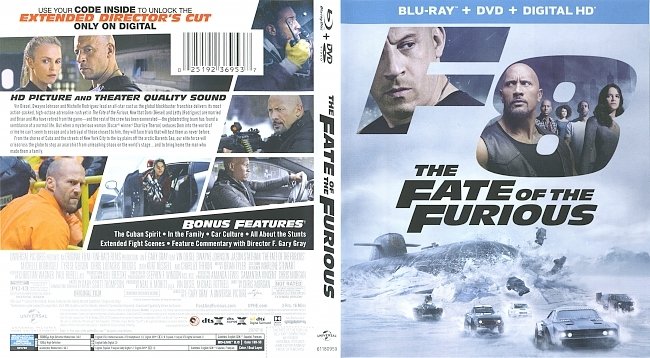 The Fate Of The Furious (2017) Blu-Ray Cover & Labels 