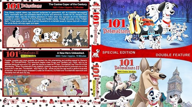 101 Dalmatians Double Feature (1961-2003) R1 Custom Blu-Ray Cover 