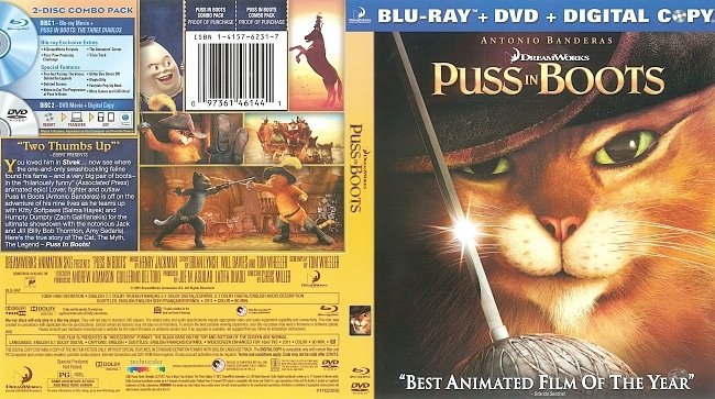 Puss in Boots  Blu-Ray Cover 