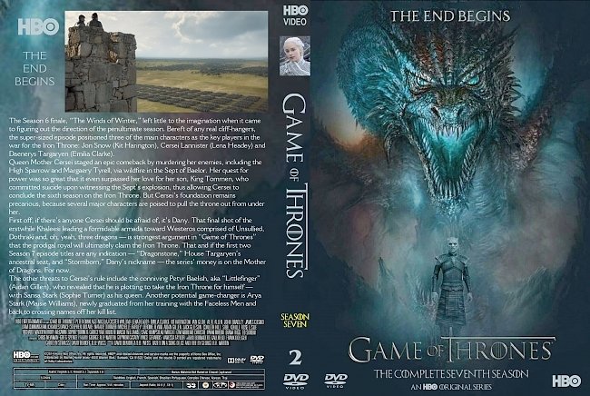 Game Of Thrones: Season 7, Volume 2 (2017) R0 Custom Cover & Labels 