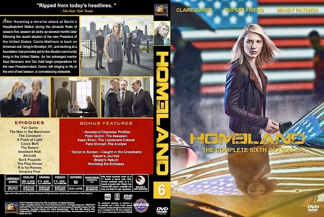 Homeland – Season 6 (2017) Covers & Labels 
