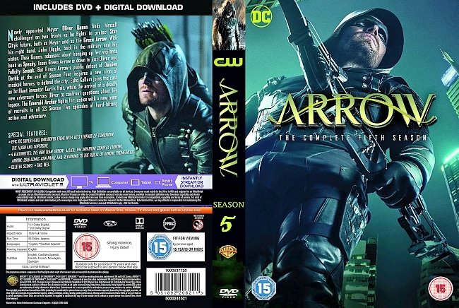 Arrow: Season 5 (2017) R2 Custom DVD Cover 