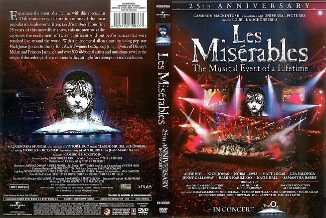 Les Miserables 25th Anniversary in Concert (2011) R1 DVD Cover 