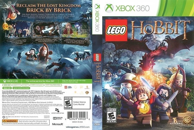 dvd cover Lego The Hobbit (2014) Xbox 360 Cover