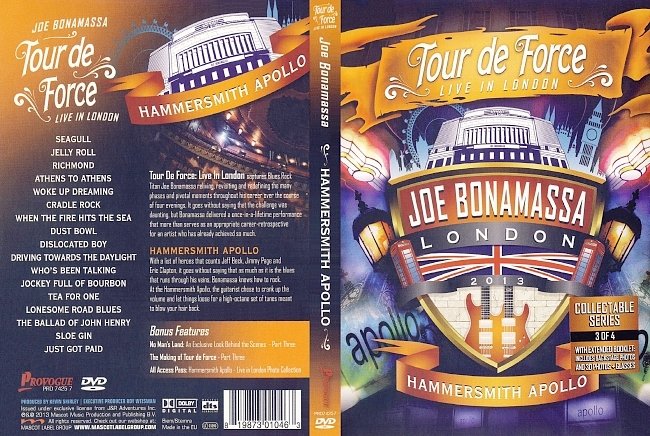 Joe Bonamassa – Tour De Force, Live In London:  Hammersmith Apollo, Shepherd’s Bush Empire, The Borderline, Royal Albert Hall  (2013) R1 Covers 