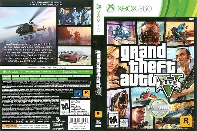 dvd cover Grand Theft Auto V (2013) Xbox 360 Cover