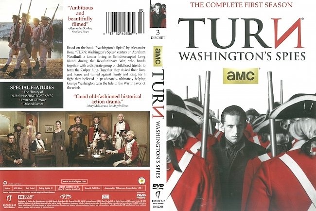 dvd cover Turn: Washingtonâ€™s Spies Season 1 (2015) R1 DVD Cover