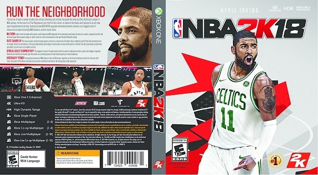 dvd cover NBA 2K18 Xbox One (2017) (USA) XBOX One Cover