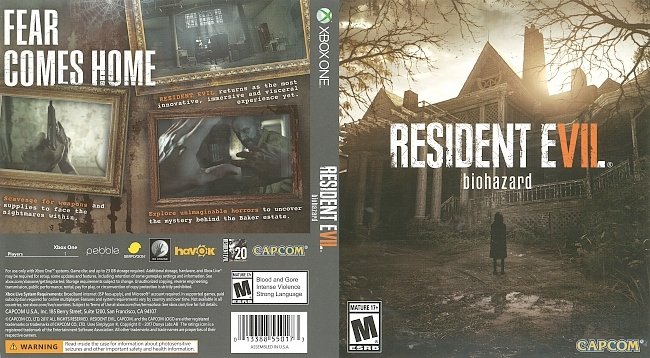 dvd cover Resident Evil 7 Biohazard (2017) Xbox One Cover