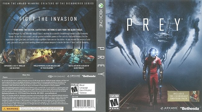 dvd cover Prey (2017) Xbox One Cover