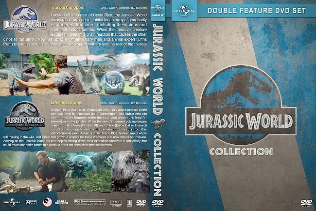 dvd cover Jurassic World Double Feature (2015-2018) R1 Custom DVD Cover