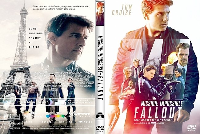 dvd cover Mission Impossible : Fallout (2018) R1 CUSTOM DVD Cover & Label