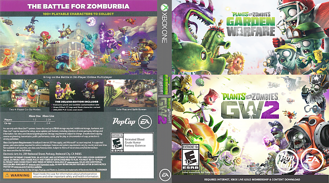 dvd cover Plants vs. Zombies Garden Warfare 1 & 2 Xbox One Cover