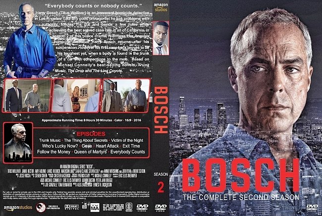Bosch – Season 2 (2016) R1 Custom DVD Cover & Labels 