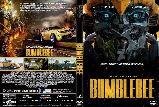 dvd cover Bumblebee (2018) R1 CUSTOM DVD Cover & Label