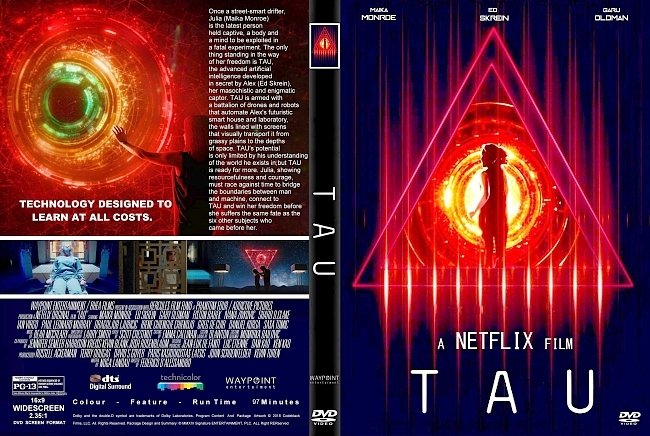 dvd cover Tau (2018) R1 CUSTOM DVD Cover & Label