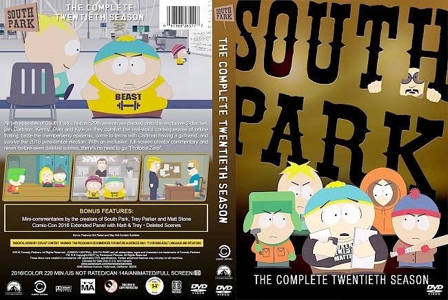 dvd cover South Park â€“ Season 20 (2016) R1 Custom DVD Cover
