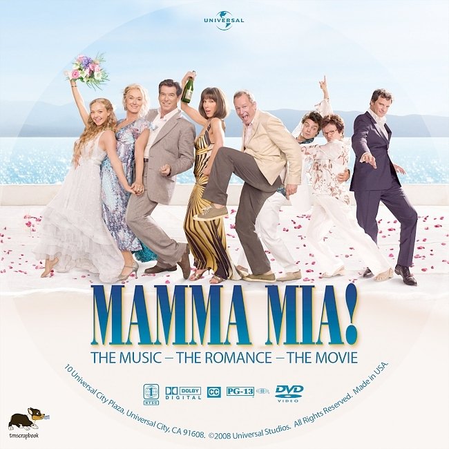 dvd cover Mamma Mia (2008) R1 Custom DVD Labels