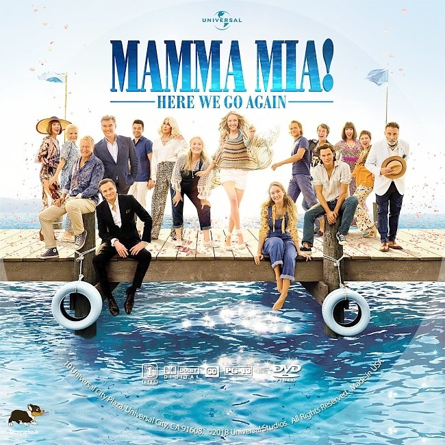 dvd cover Mamma Mia: Here We Go Again (2018) R1 Custom DVD Label