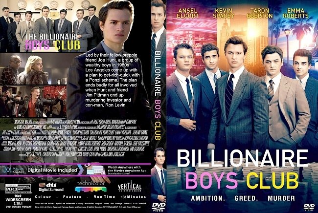 Billionaire Boys Club (2018) R1 CUSTOM DVD Cover & Label 