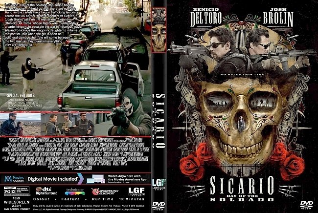 dvd cover Sicario: Day Of The Soldado (2018) R1 CUSTOM DVD Cover & Label