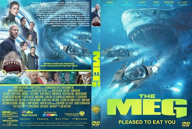dvd cover The Meg (2018) R1 CUSTOM DVD Cover & Label