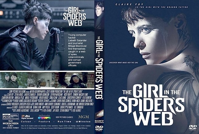 dvd cover The Girl in the Spiderâ€™s Web (2018) R1 CUSTOM DVD Cover & Label