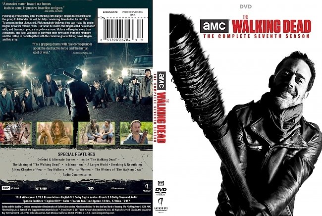 The Walking Dead: Season 7 (2017) R1 DVD Cover & Labels 