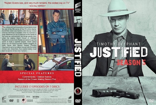 Justified – Season 5 (2014) R1 Custom DVD Cover 