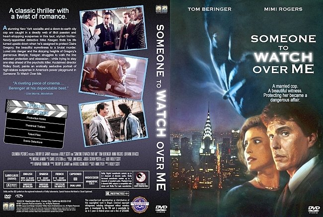 Someone to Watch Over Me (1987) R1 DVD Cover 