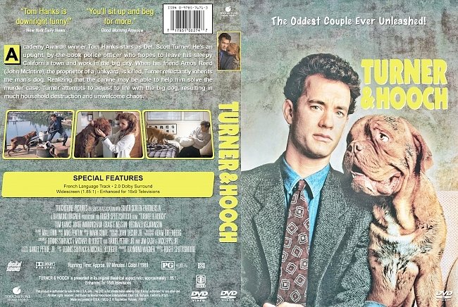 Turner & Hooch (1989) R1 Custom DVD Cover & Label 