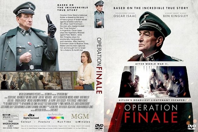 Operation Finale (2018) R1 CUSTOM DVD Cover & Label 