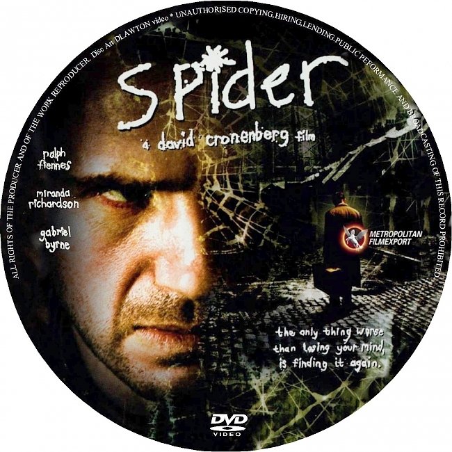 Spider (2002) R0 CUSTOM DVD Label 