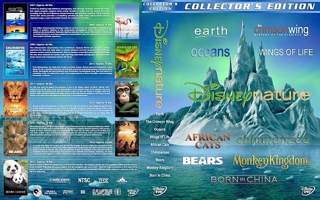 DisneyNature Collection (9) (2007-2017) R1 Custom DVD Cover 