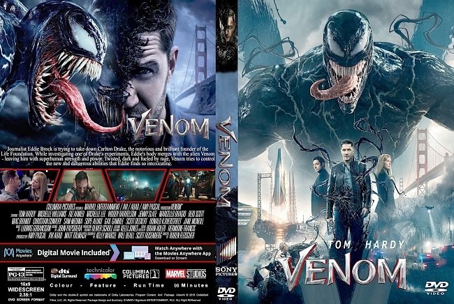 Venom (2018) R1 CUSTOM DVD Cover & Label V2 