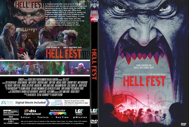 Hell Fest (2018) R1 CUSTOM DVD Cover & Label 