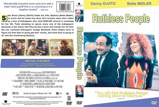 Ruthless People (1986) R1 Custom DVD Cover & Label 