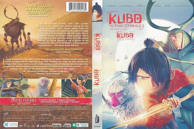 Kubo And The Two Strings (2016) FR/EN R1 DVD Cover & Label 