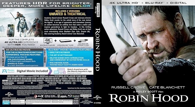 dvd cover Robin Hood 4k Bluray Cover