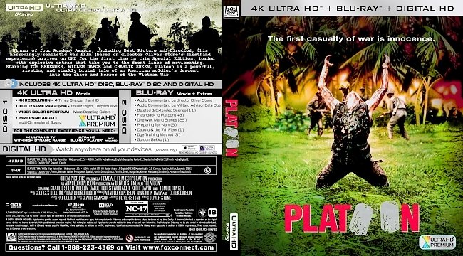 dvd cover Platoon 4k Bluray Cover