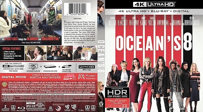 dvd cover Ocean's Eight 4k Bluray Cover