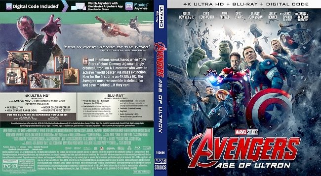 dvd cover Avengers: Age of Ultron 4k Bluray Cover