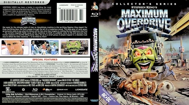 dvd cover Maximum Overdrive Bluray Cover