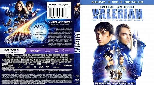 Valerian and the City of a Thousand Planets Bluray Cover 
