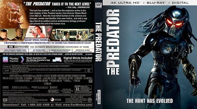 dvd cover The Predator 4k Bluray Cover